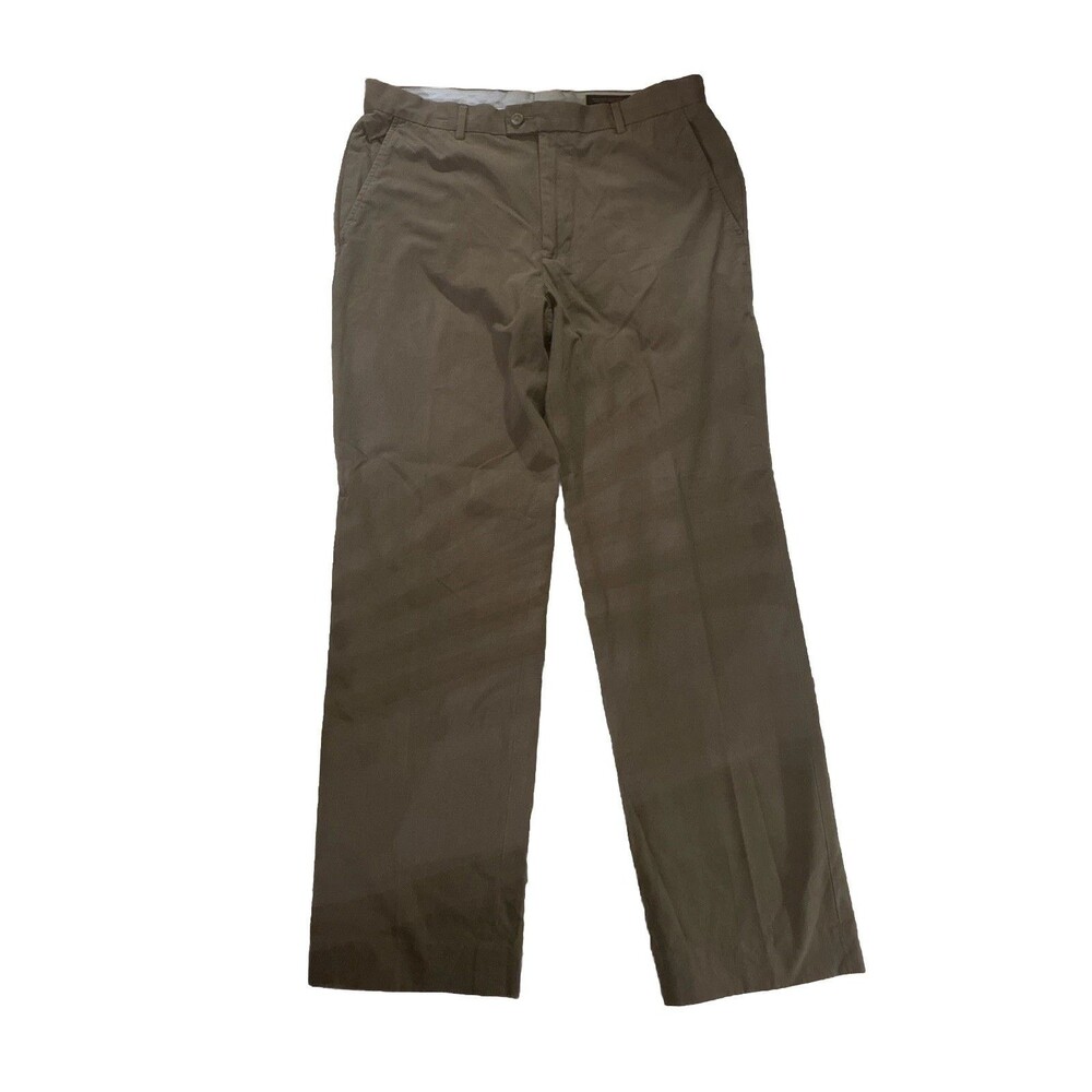Banana Republic Men's 34x33 Brown Check Straight Dress Chino Pants